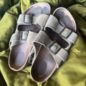 Birkenstocks soft suede Arizona buckle Sandals